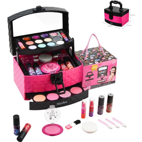 Kids Makeup Kit for Girl Washable Makeup Beauty Toy with Portable Cosmetic  Box