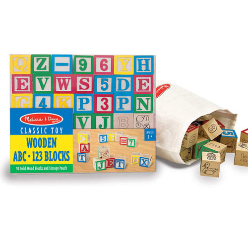 Skoolzy 30 Wood Alphabet Blocks - Stacking ABC Letter Colors Wooden Blocks for 