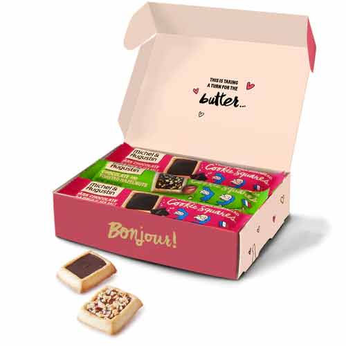 Michel et Augustin Bags Chocolate French Cookie Squares, 3 Pack