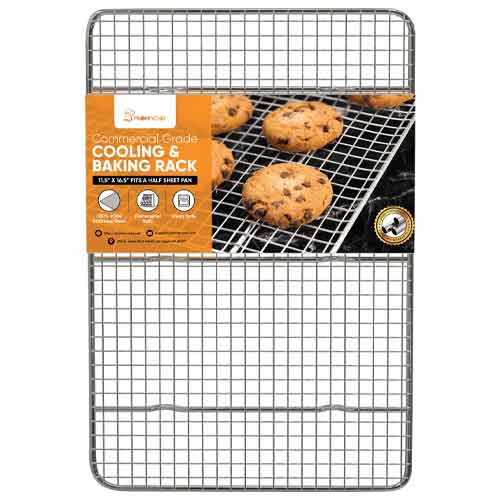 Spring Chef Cooling Rack & Baking Rack - 100% Stainless Steel Cookie  Cooling Racks, Wire Rack for Baking, 11.8 x 17 Inches Fits Half Sheet  Cookie Pan
