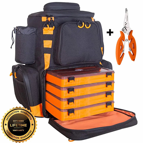 KastKing Bait Boss Fishing Tackle Backpack - Orange