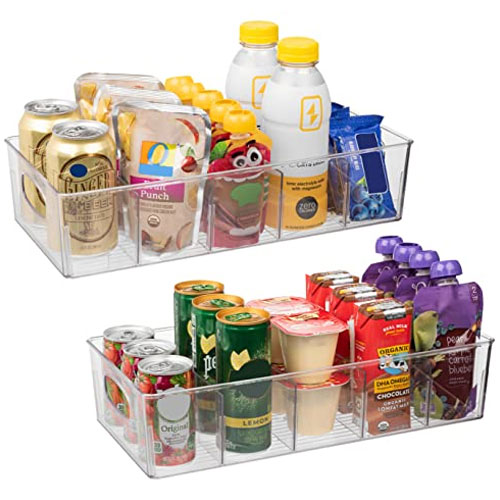 INKULTURE Stackable Acrylic Fridge Organizer Sturdy Pantry And Refrigerator  Storage Containers Bins With Handles