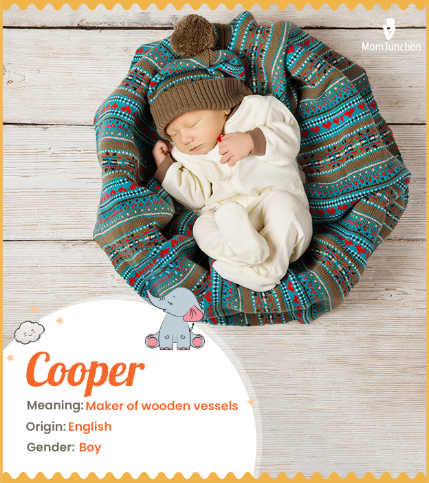 Cooper, maker of wooden objects like tubs, barrels, or buckets.