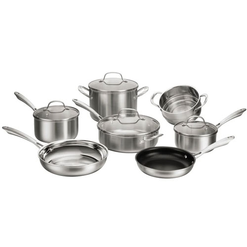 HOMI CHEF 10-Piece Nickel Free Stainless Steel Cookware Set C