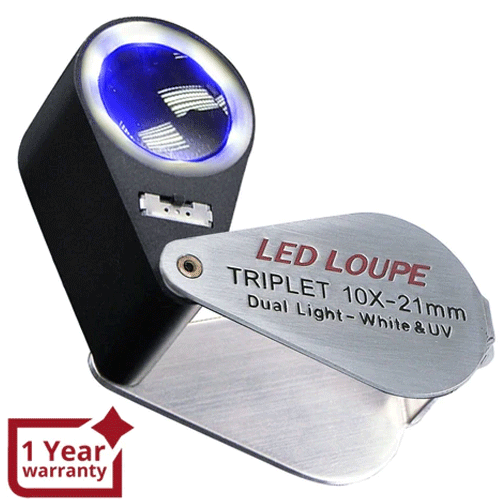 Wesley's Jewelers Loupe Magnifier 40x LED/UV Illumination