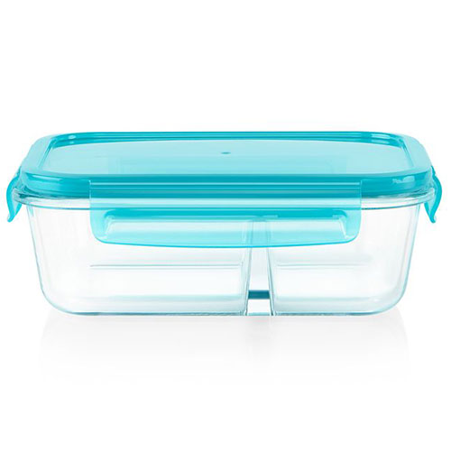  PrepNaturals Glass Meal Prep Containers Glass 2 Compartment - Glass  Food Storage Containers Glass Storage Containers with Lids - Divided Glass  Lunch Containers Food Container 24 Ounce: Home & Kitchen