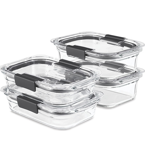 Joyful 24-Piece Light Grey Glass Storage Containers with Leakproof Lids Set