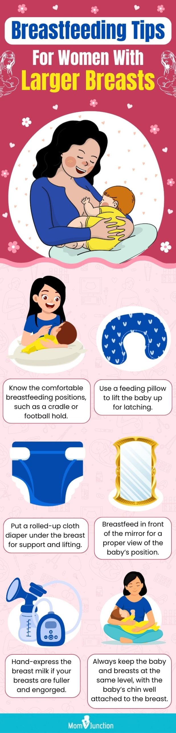 breastfeeding tips for women with larger breasts (infographic) 