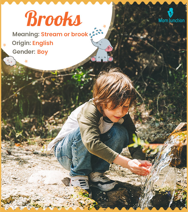 Brooks, an English name that means near a brook or stream.