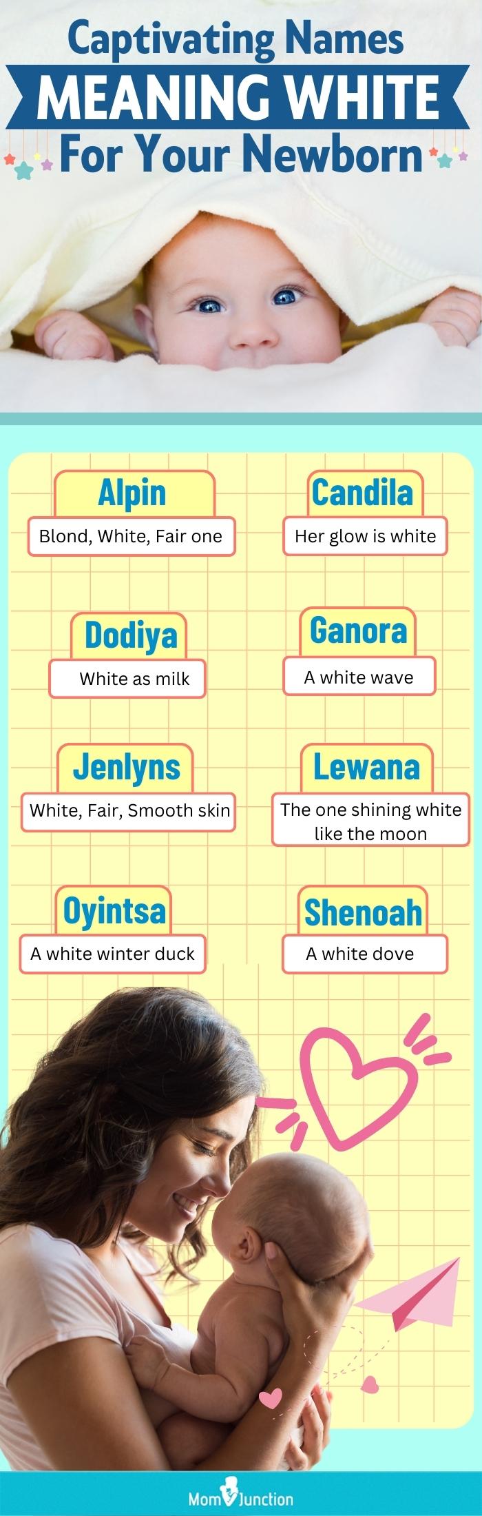 captivating names meaning white for your newborn (infographic)