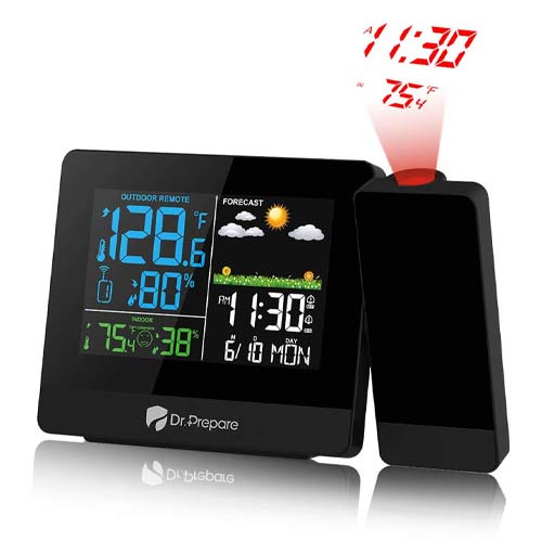 Smartro SC91 Projection Alarm Clock for Bedrooms with Weather Station