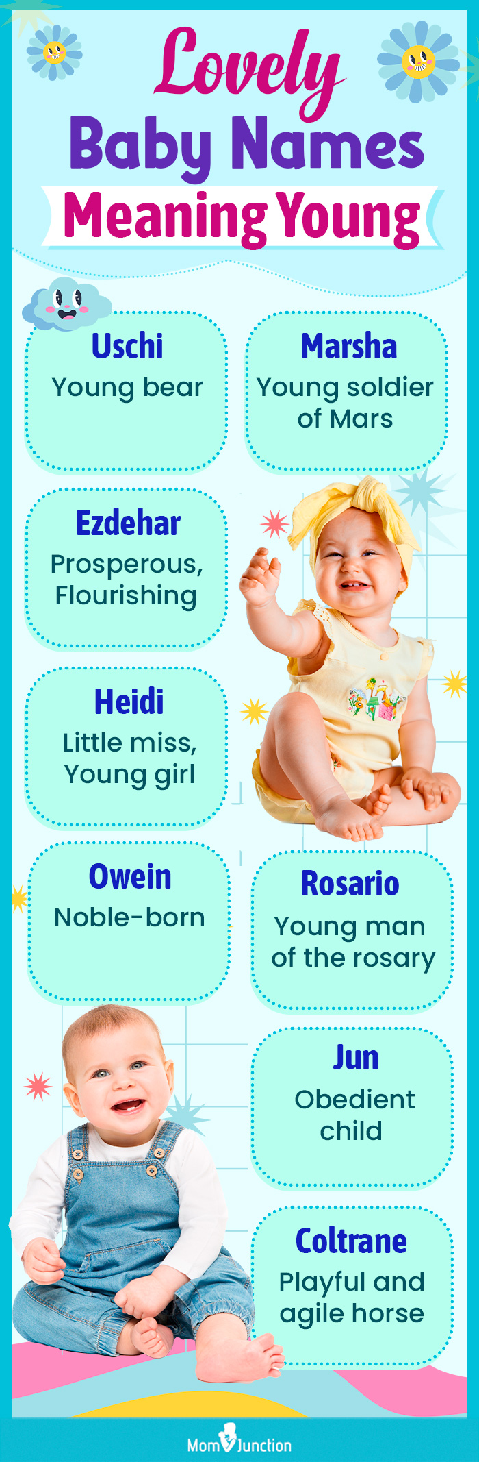 energetic baby names meaning young (infographic)