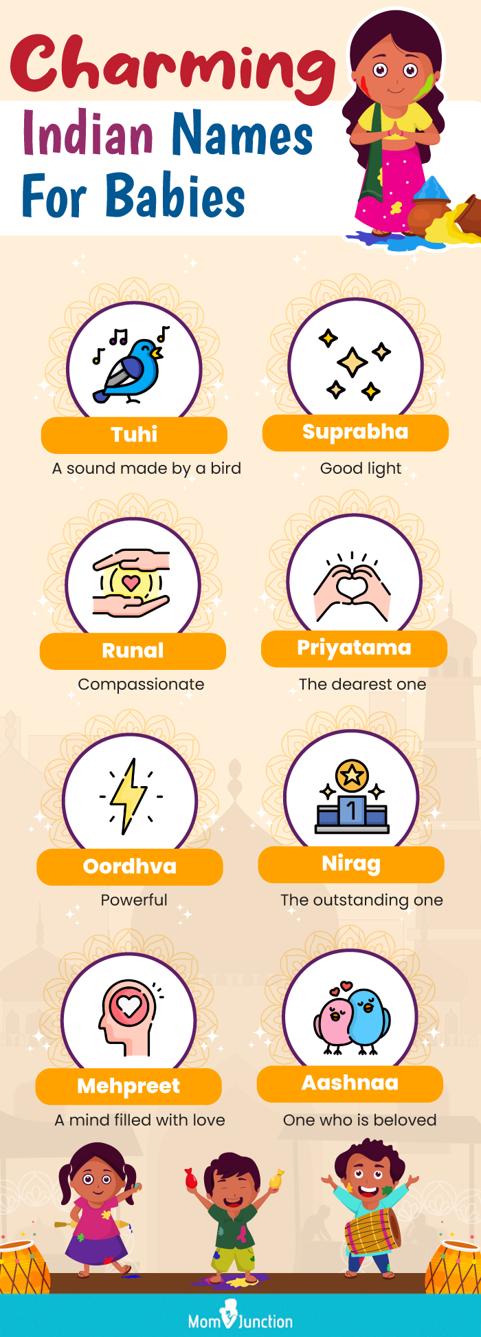 charming indian names for babies (infographic)