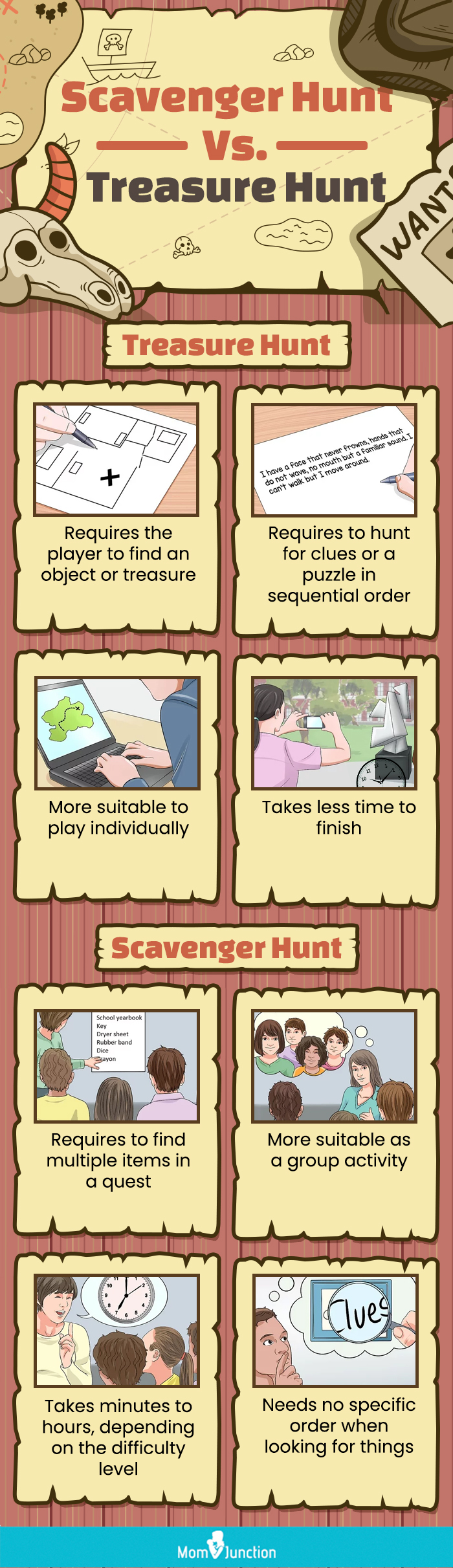 how is scavenger hunt different from treasure hunt (infographic)