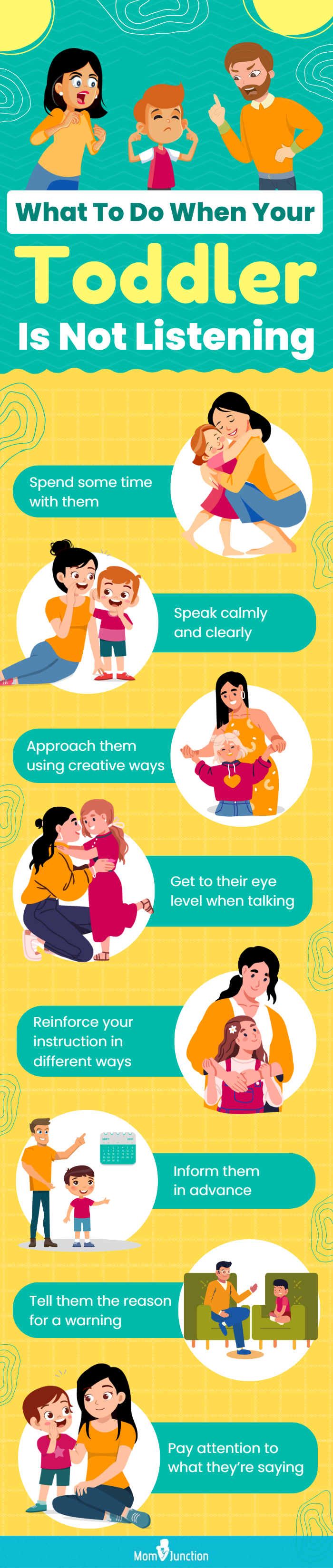 what to do when your toddler is not listening (infographic)