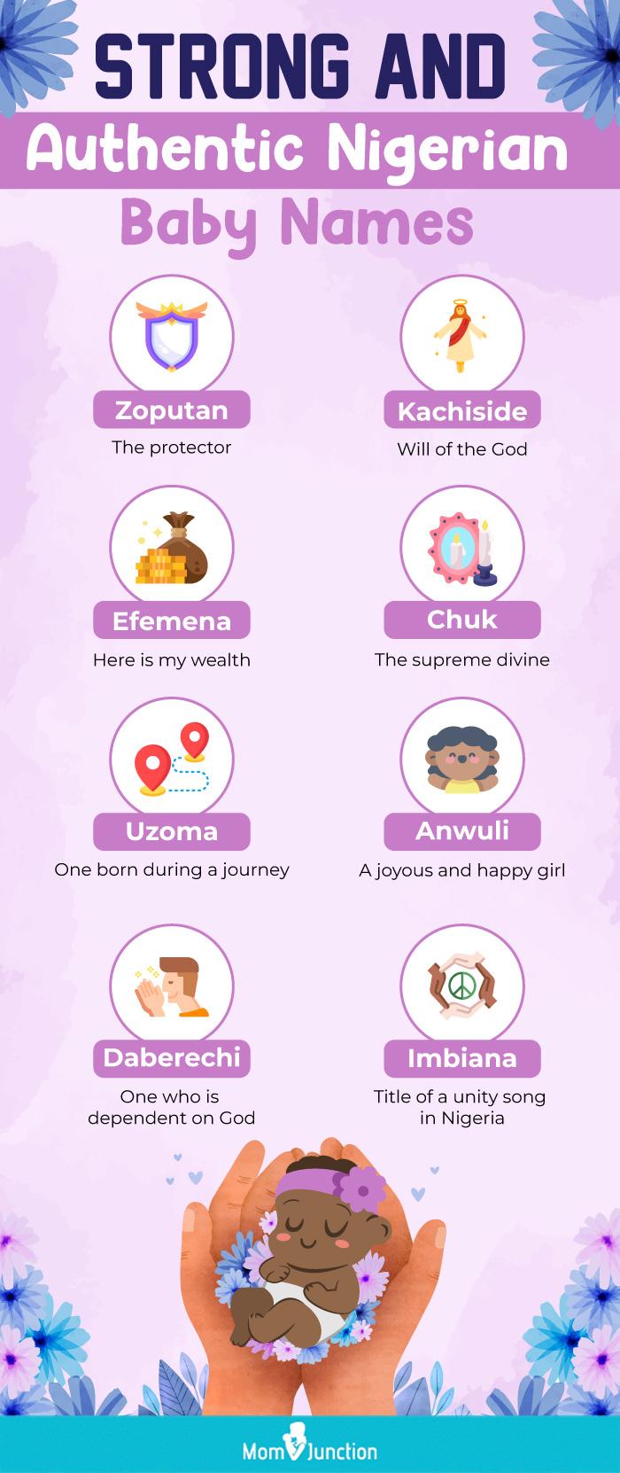 strong and authentic nigerian baby names (infographic)