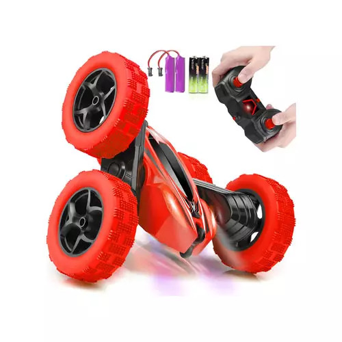  Remote Control Car, OrrenteRemote RC Cars with Headlights and  Wheel Lights, 4WD 2.4Ghz Double Sided 360° Rotating RC Truck for 6 Year Old  Boy Gifts Stunt RC Car Kids Xmas Toy