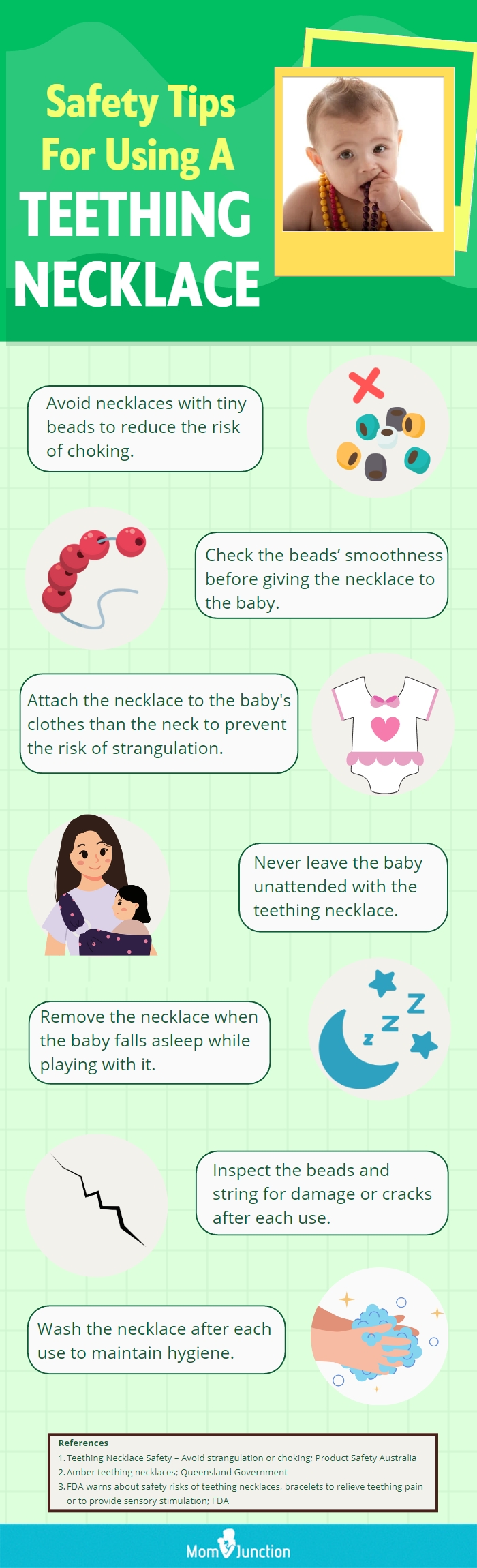Safety Tips For Using A Teething Necklace (infographic)