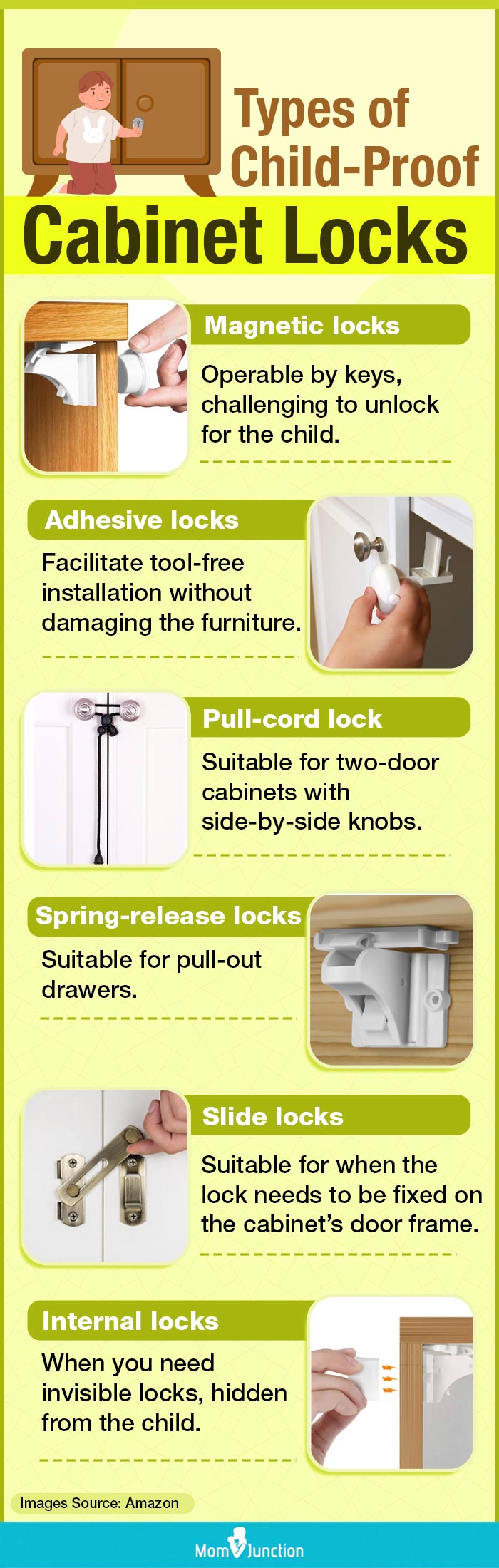 1 Pc pantry lock Cupboard Lock for Kids Cabinet Locks Adhesive
