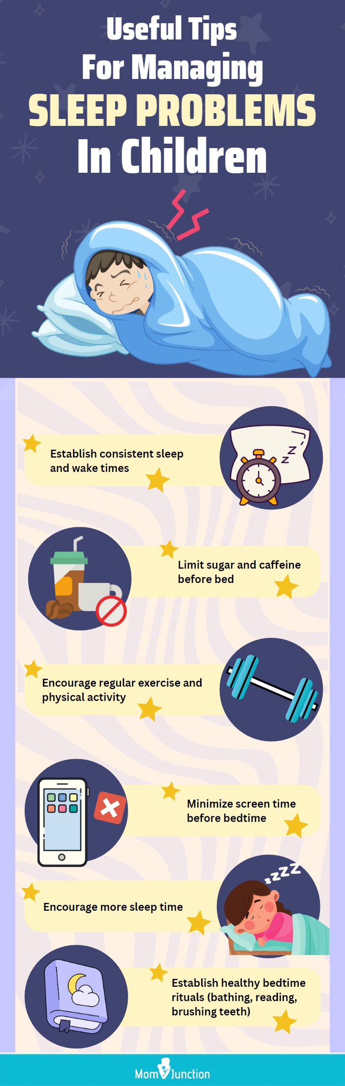 useful tips for effective management of sleep problems in children (infographic) 