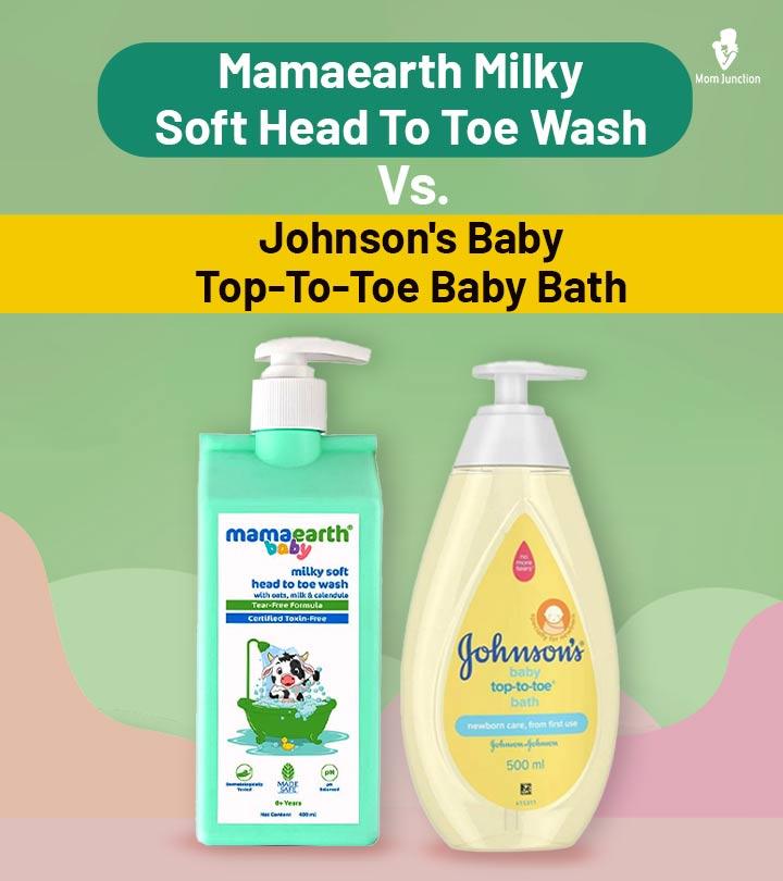 Mamaearth Milky Soft Head To Toe Wash Vs. Johnson's Baby Top-To-Toe Baby Bath