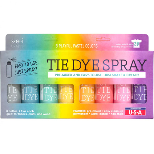 Simply Spray Fabric Paint Kit: 6 Colors Clothing Paint Spray Tie-Dye Effect