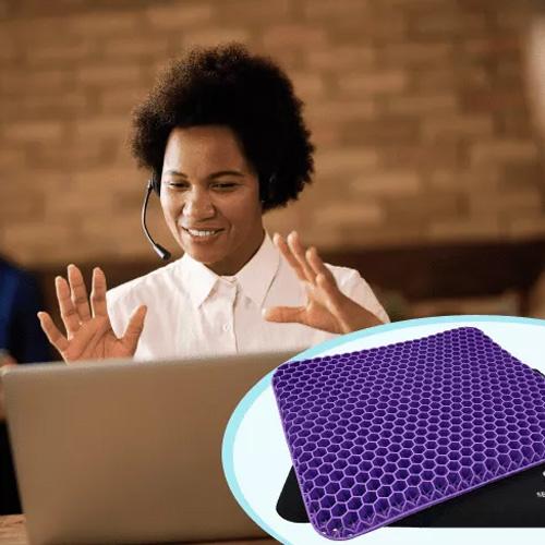 Purple Gel Seat Cushion for Long Sitting ,Back, Sciatica, Hip,Wheelchair Pressure Relief,Tailbone Pain Relief Cushion, Gel Seat Cushion for Office