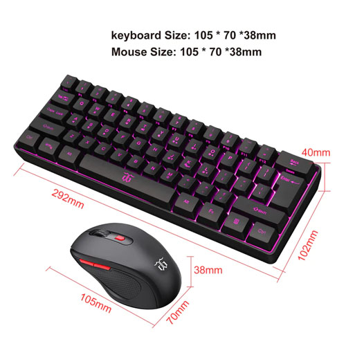 Wireless Keyboard and Mouse with 15 Backlit Effects, Rechargeable Keyboard  Mouse Combo with Phone Holder, 2.4G Lag-Free, Silent Light Up Keyboard 