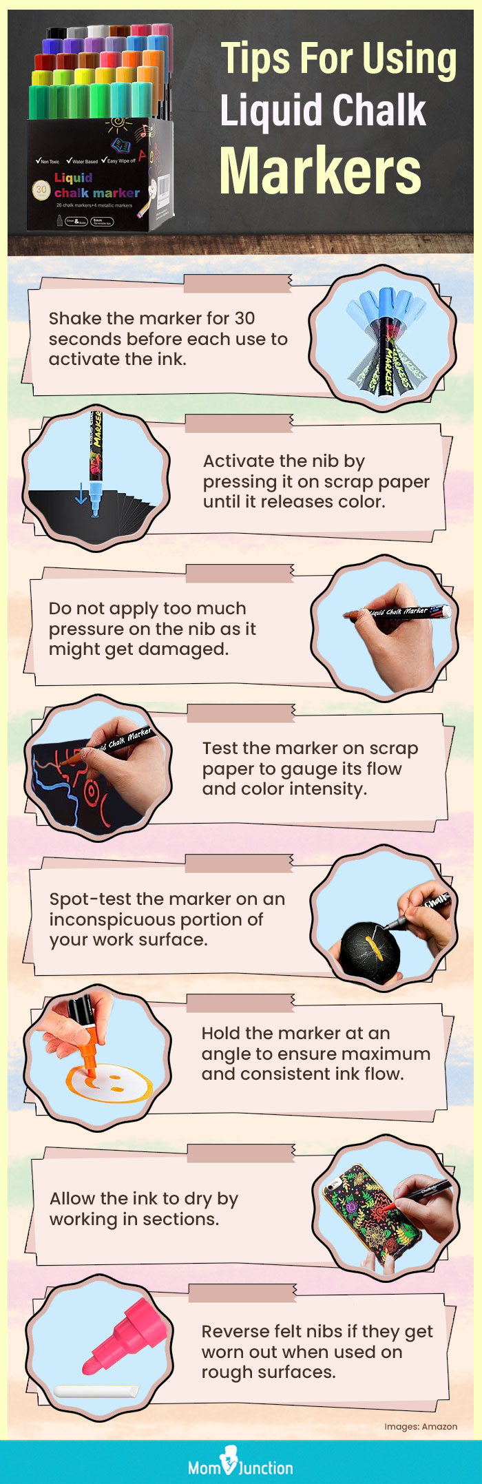  Omoni Extra Fine Tip Liquid Chalk Markers Pens 5 Pack