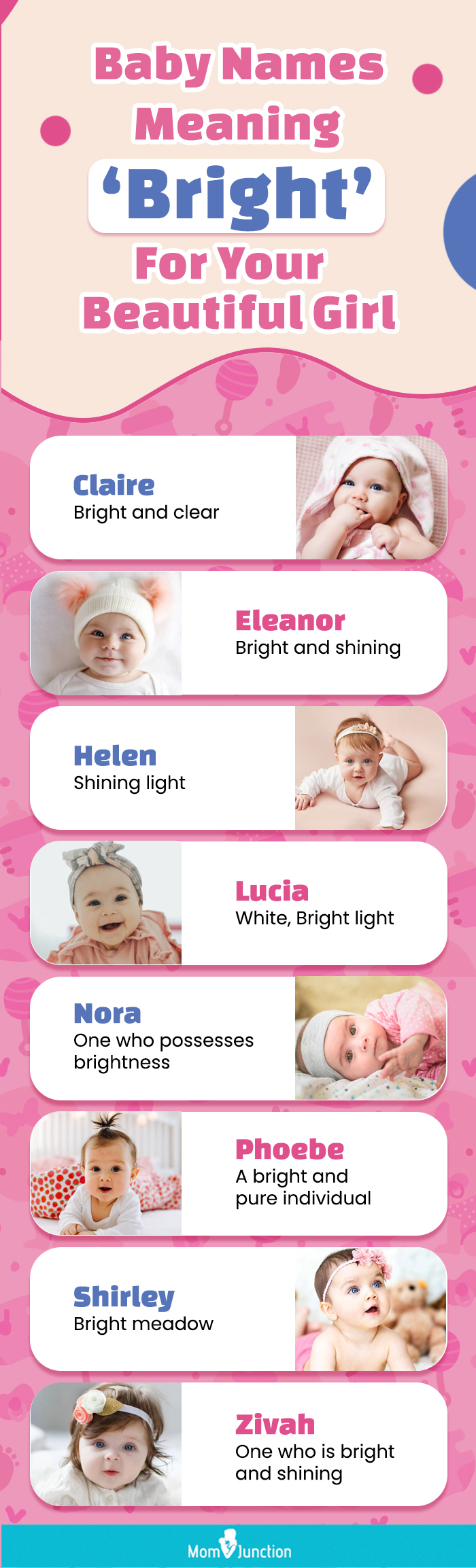 baby names meaning bright for your beautiful girl (infographic)