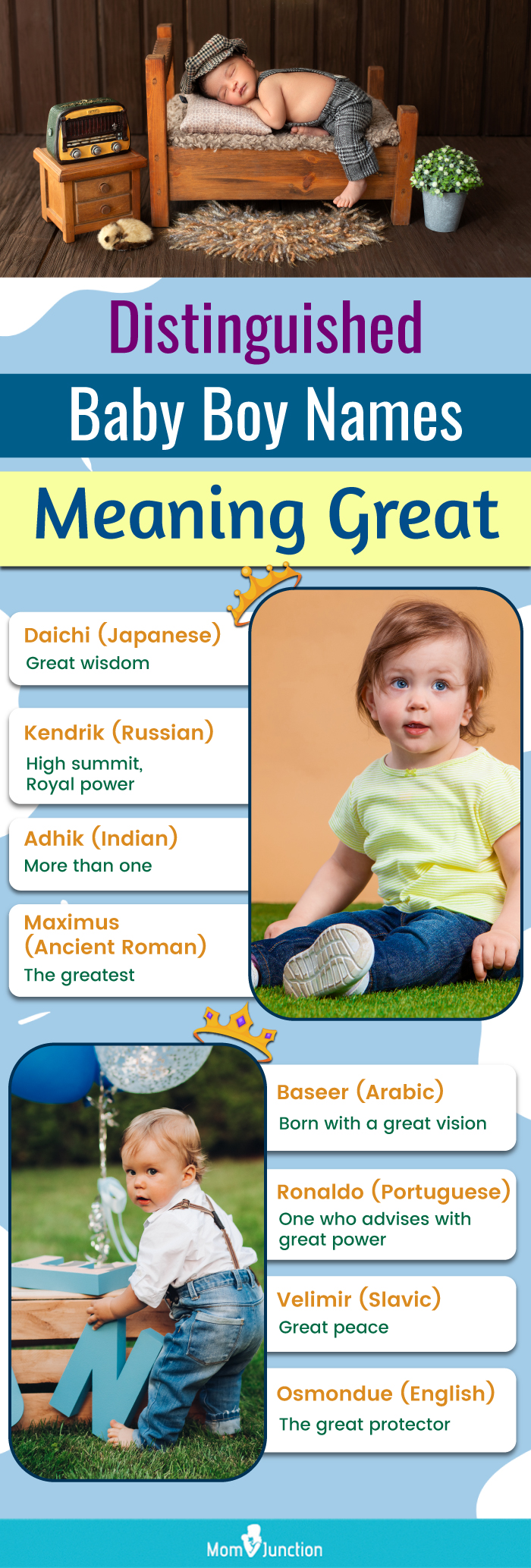 distinguished baby boy names meaning great (infographic)