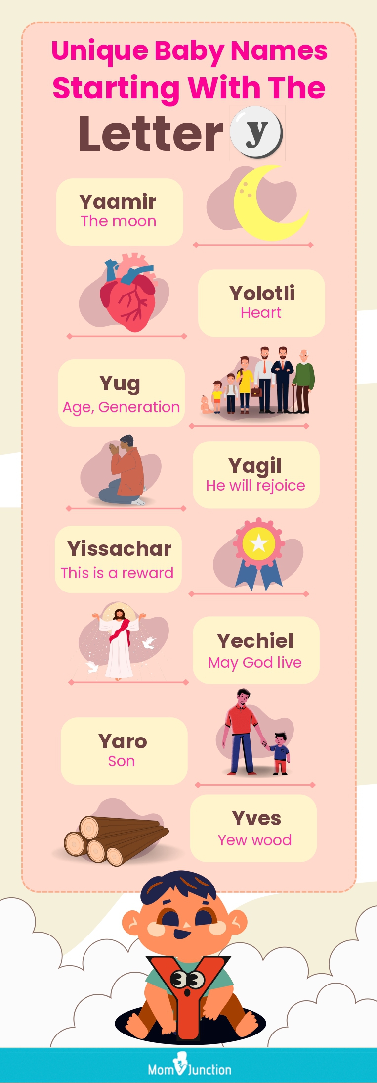unique baby names starting with the letter y (infographic)