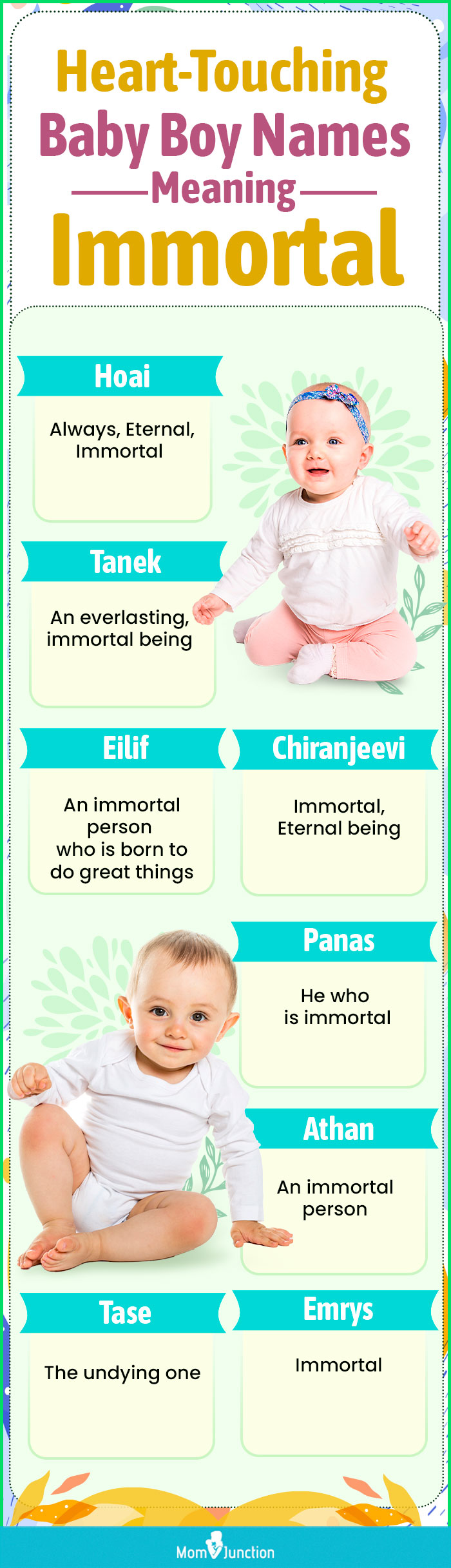 heart touching baby boy names meaning immortal (infographic)