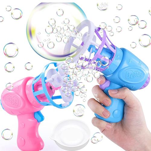 Bubble Gun with 2 Pack Bubble Liquid, Bubble Machine for Toddlers