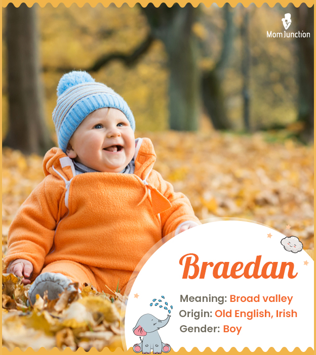 Braedan refers to a broad valley or salmon