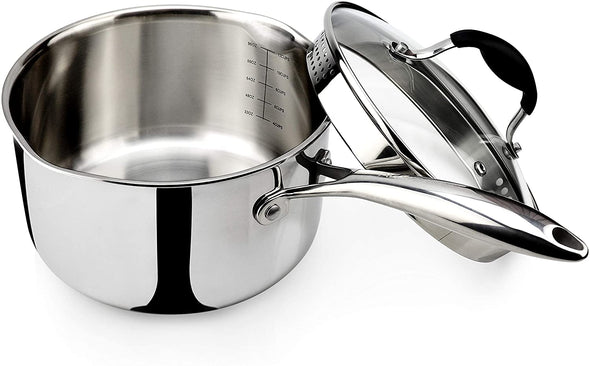 Rorence Stainless Steel Sauce pan: Saucepan with Pour Spouts, Capsule –  Rorence Store