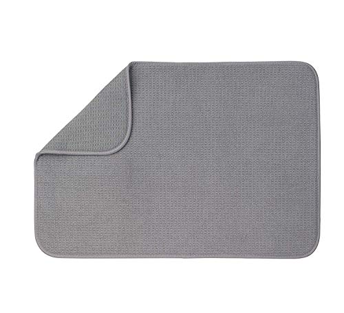 Comfy Grip Rectangle Gray Silicone Dish Drying Mat - 15 3/4 x 11 3/4 - 1  count box