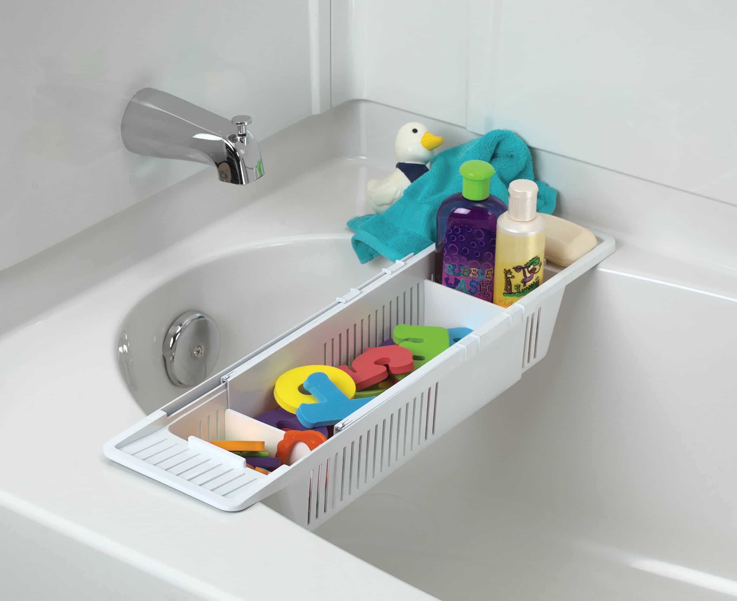 Stylish Bathtub Toy Storage that Transforms for Guest Luxury - Blue i Style