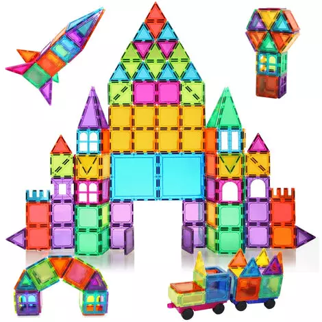  Jasonwell Magnetic Tiles Kids Magnetic Blocks Building Sets 3D  Magnet Tile Building Blocks Magna Construction Educational STEM Toys Gifts  for Toddlers Boys Girls 3 4 5 6 7 8 9 10 + Year Old : Toys & Games