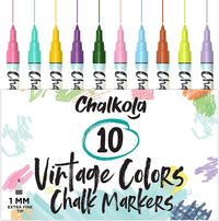 Chalkola 5 White Chalk Markers for Chalkboard Signs, Blackboard, Car  Window, Bistro, Glass | 5 Variety Pack - Thin, Fine Tip, Bold & Jumbo Size