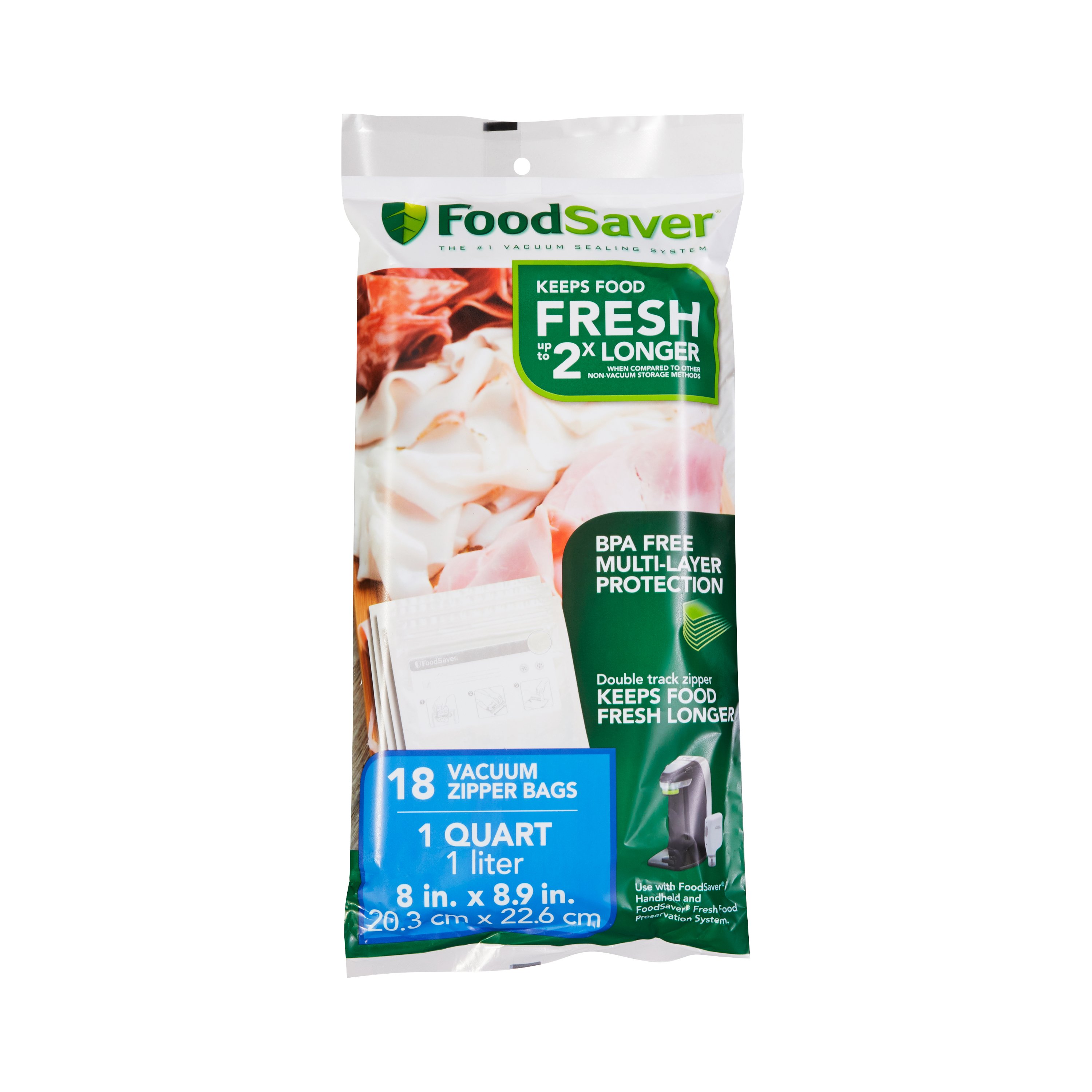 FoodSaver 1-Quart Precut Vacuum Seal Bags with BPA-Free Multilayer