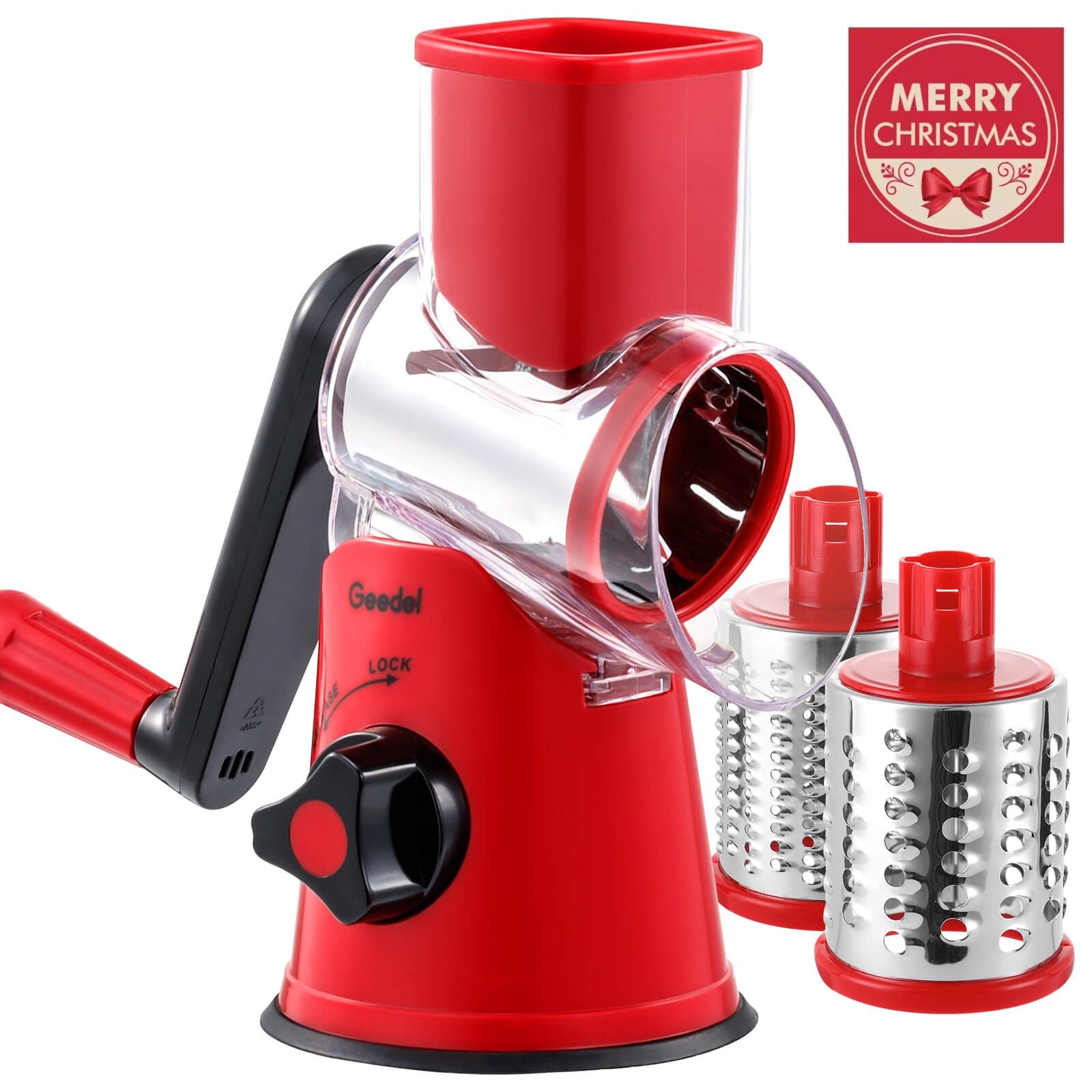 XXSSIER Rotary Cheese Grater Grinder with Handle, Heavy Duty