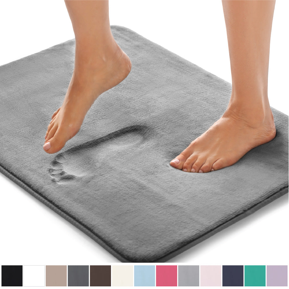 Sleek Relief Miracle Ultra-Thick Memory Foam Bath Mat - Anti Slip Cushioned Soft Floor Mat, Max Absorbent Bathroom Mat Rugs, Mac