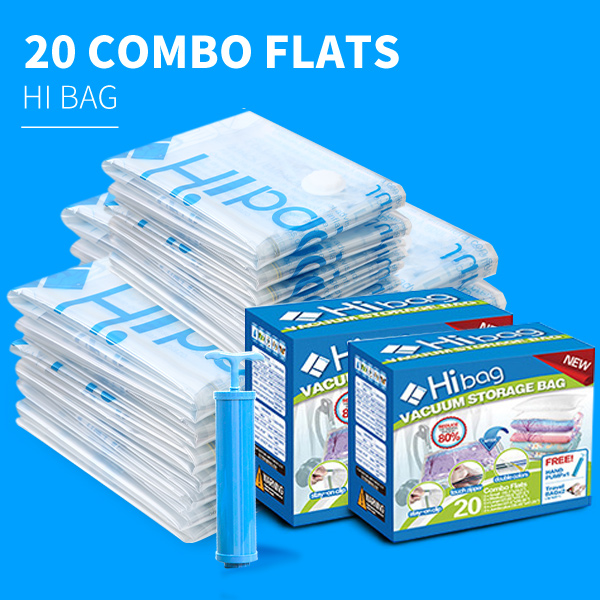 Hibag Premium Space Saver Bags, 20 Pack Vacuum Compression Bags