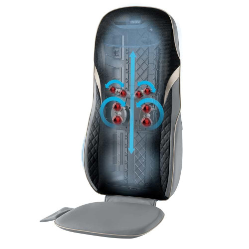  Homedics Back Massager with Heat, Shiatsu Elite II Heated Neck  and Back Massage Cushion. 3 Different Massage Styles and 3 Massage Zones.  Comes with Controller and Chair Straps : Health & Household
