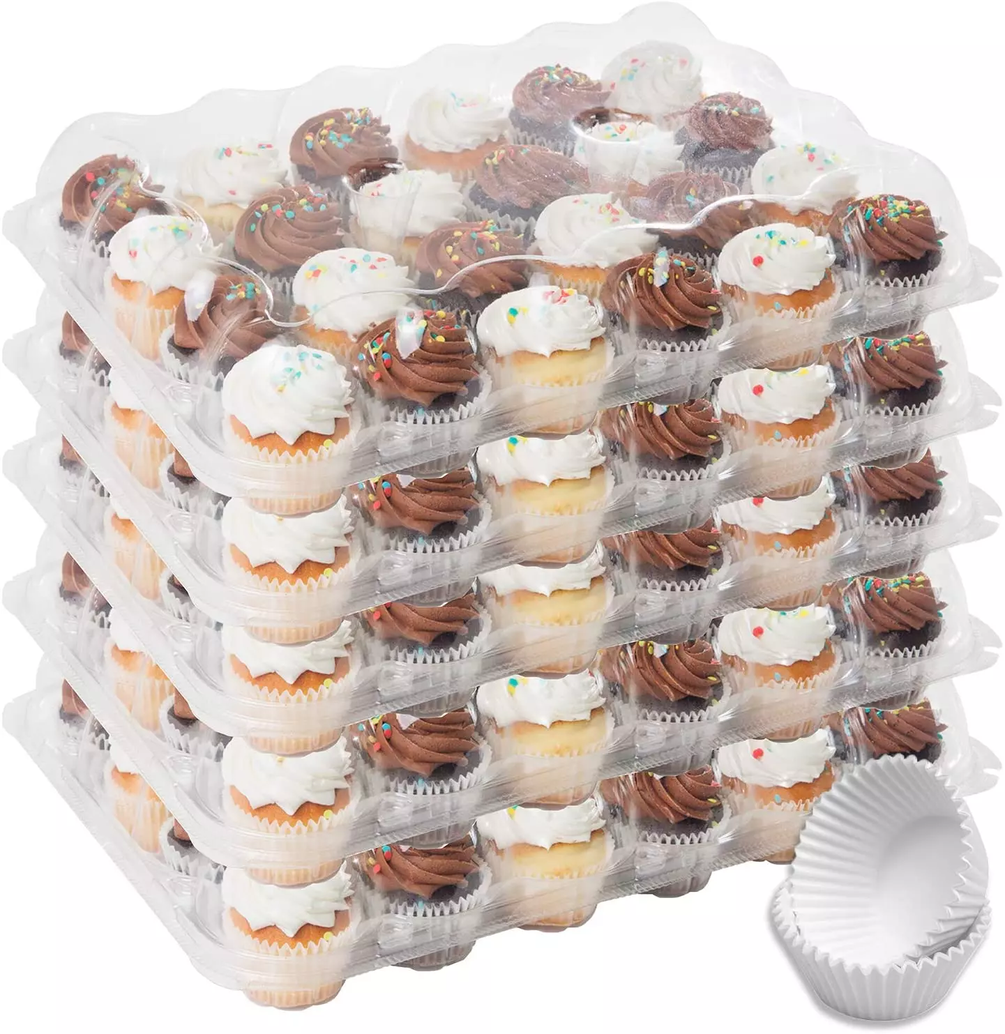 Cupcake Storage Carrier Container Holds 24 Cupcakes or Muffins Great for Parties, Clear