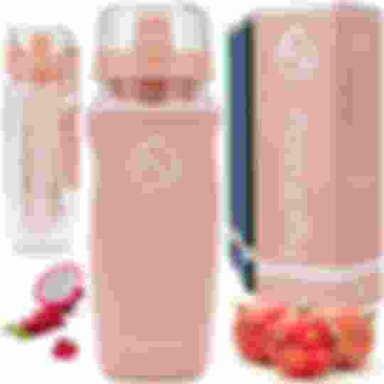 Zulay Kitchen Portable Water Bottle with Fruit Infuser - Pink