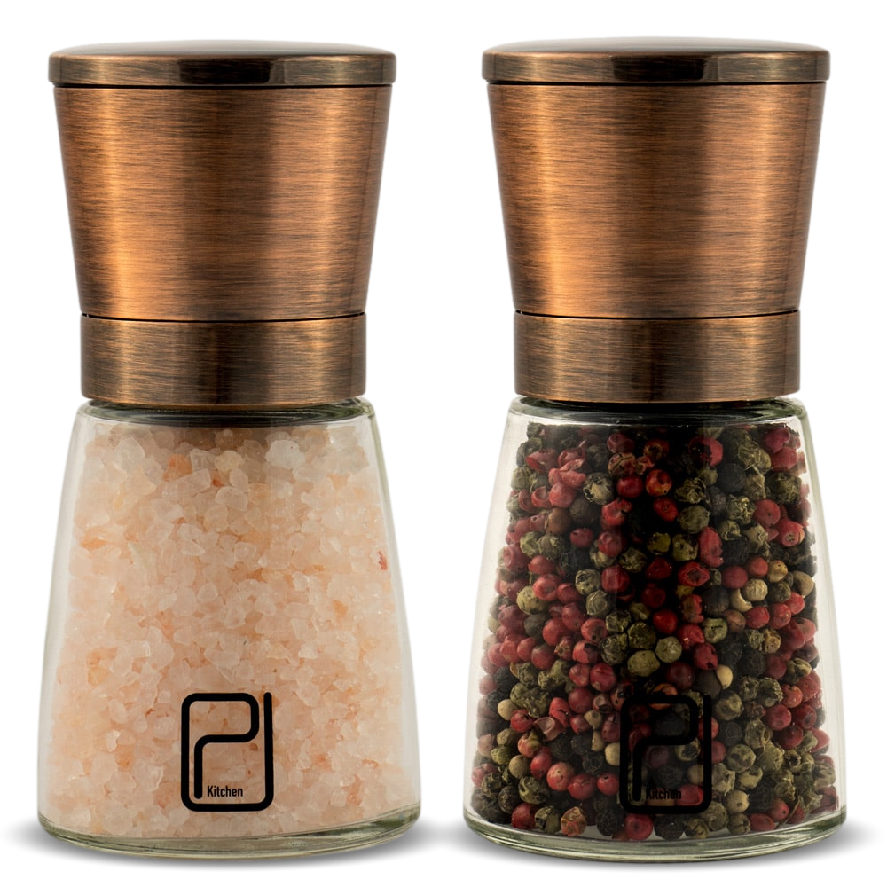  Salt and Pepper Grinder Set - Salt and Pepper Shakers for  Professional Chef - Best Spice Mill with Brushed Stainless Steel, Special  Mark, Ceramic Blades and Adjustable Coarseness: Home & Kitchen