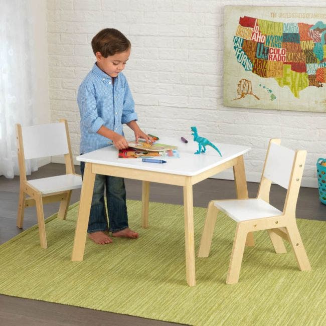 Kids Art Table and Chairs Set Craft Table with Large Storage Desk