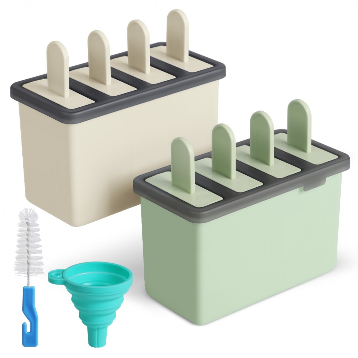Pastry Tek Silicone Cylinder Popsicle Mold - 4-Compartment - 10